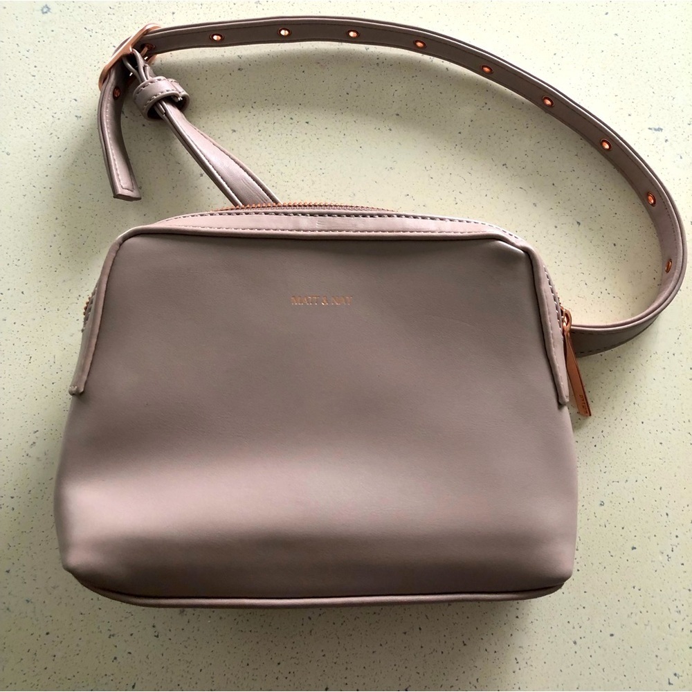 Matt and Natt light pink belt bag, adjustable strap, zipper closure